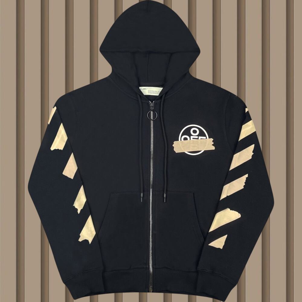 Off-White Men's Zipper Hoodie Black